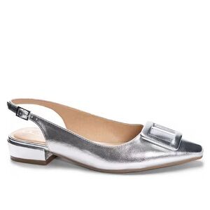 Silver Sweetie Slingback Block Heel Shoes CL by Chinese laundry